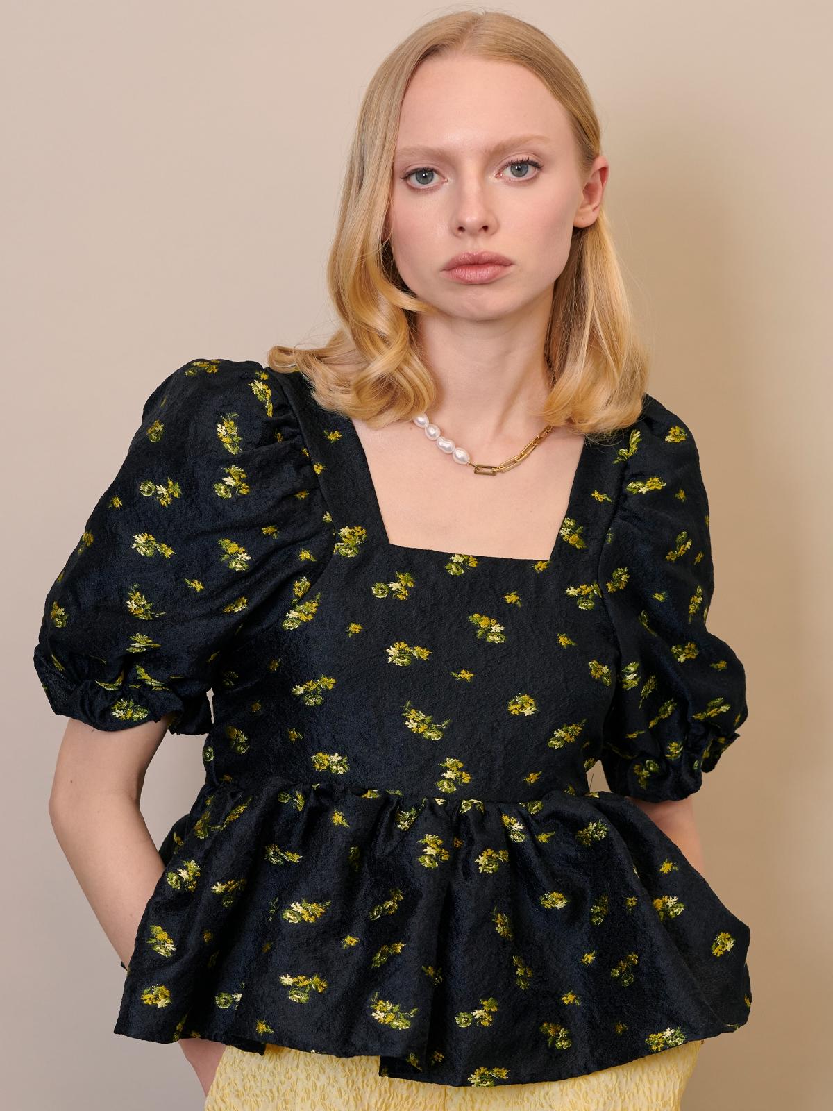 Flower Match Bow Top - Black