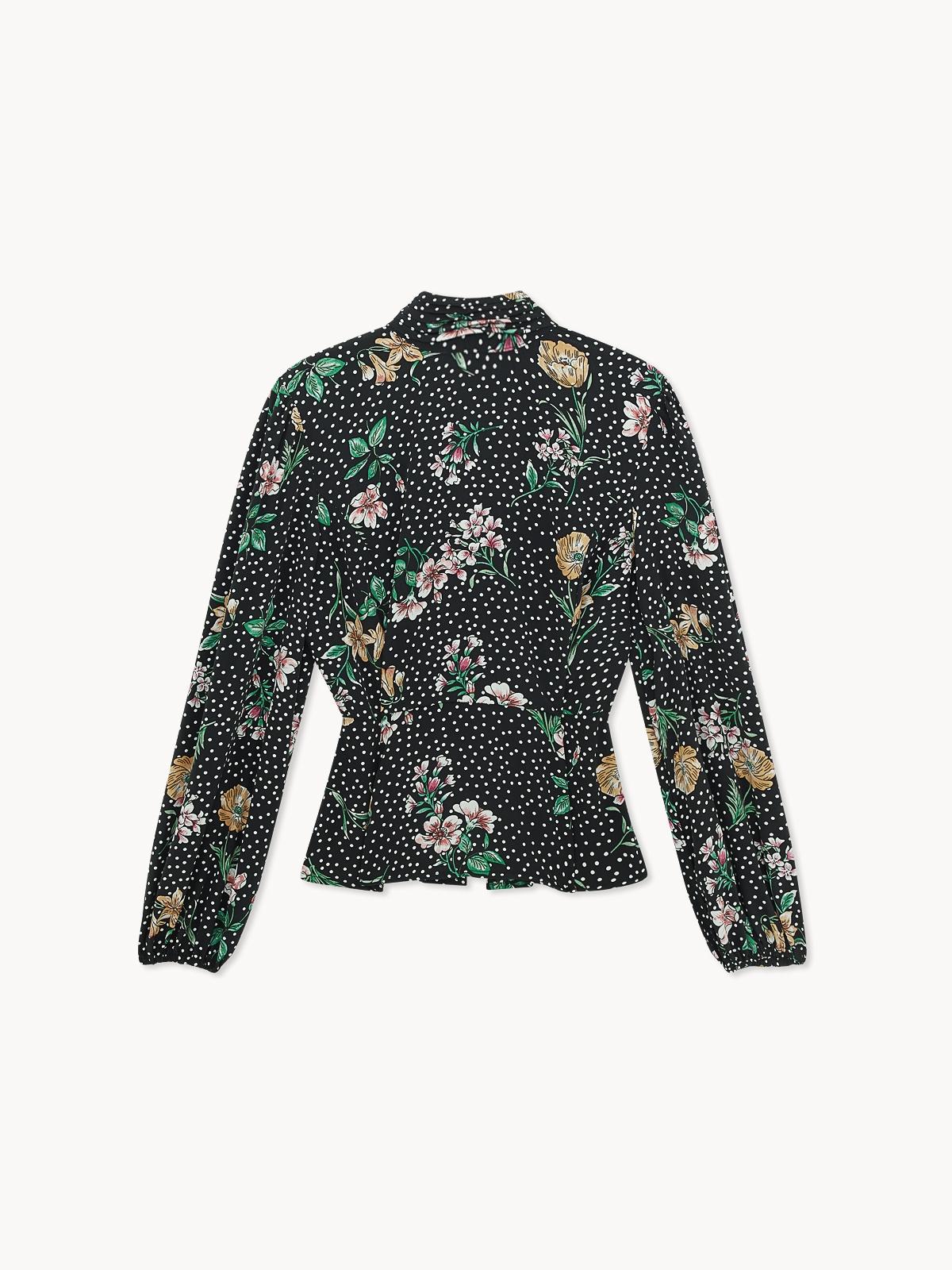 Victorian Open Back Blouse - Black