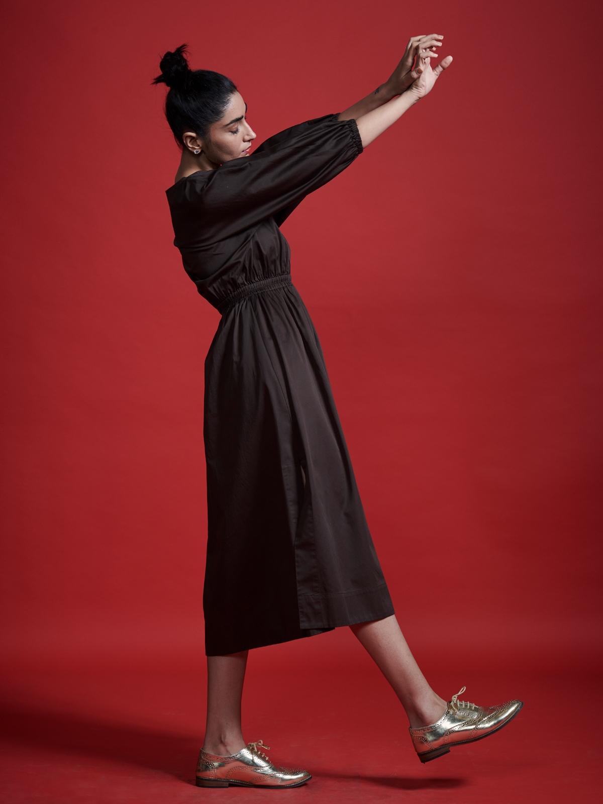 Surplice Waisted Midi Dress - Cocoa