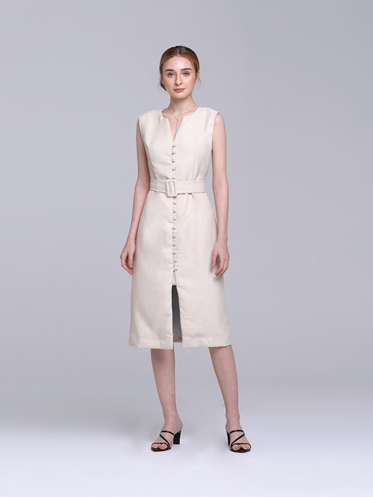 Bona Fide Belted Dress - White