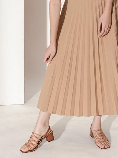 Net Block Heels Light - Tan