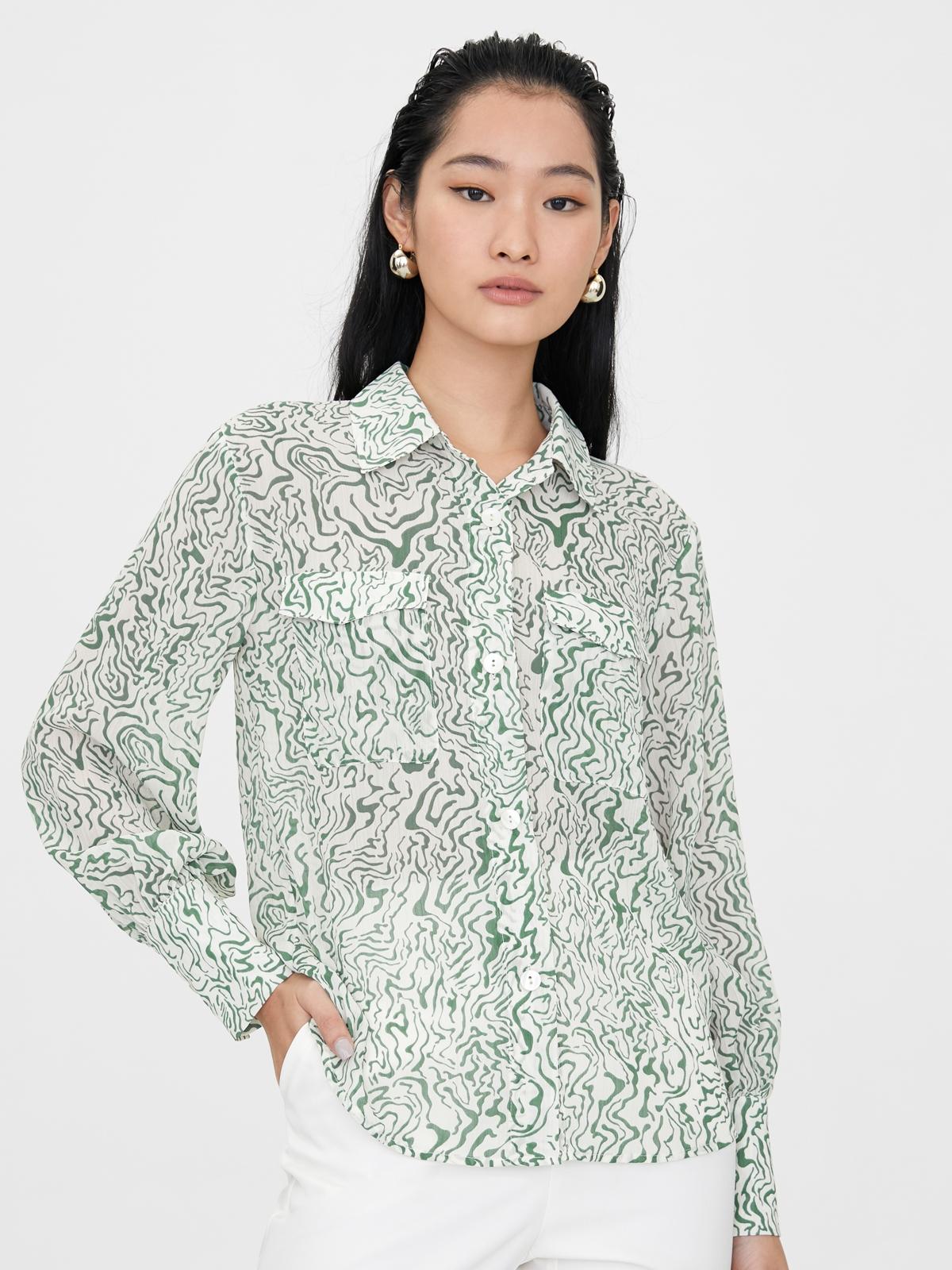 Twin Pocket Abstract Shirt - Green