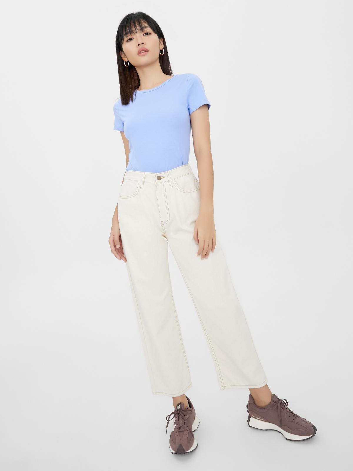 Crew Neck Short Sleeve Top - Blue