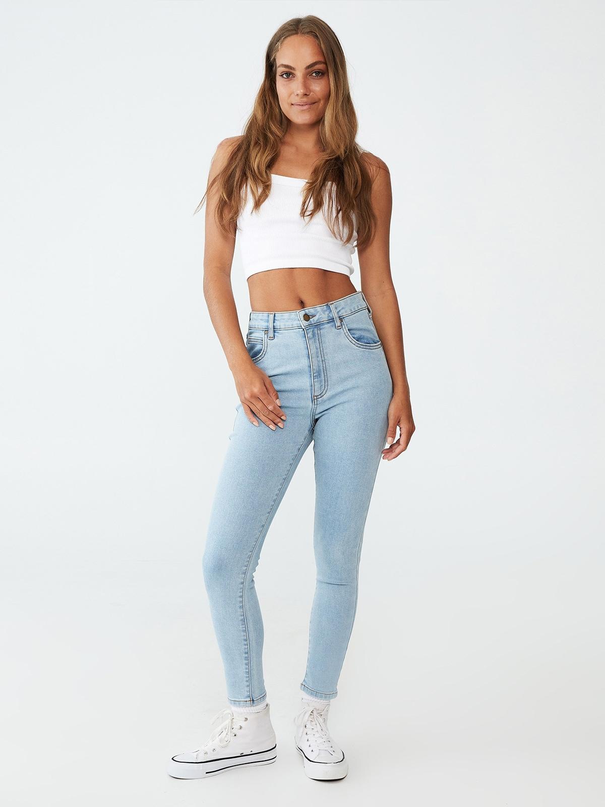 High Rise Cropped Skinny Jean - Wave Blue