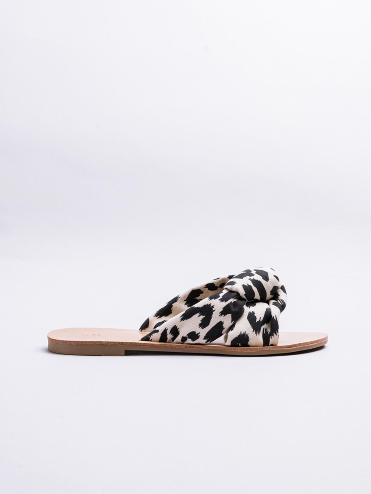 Safari Motif Flat Slide - Beige
