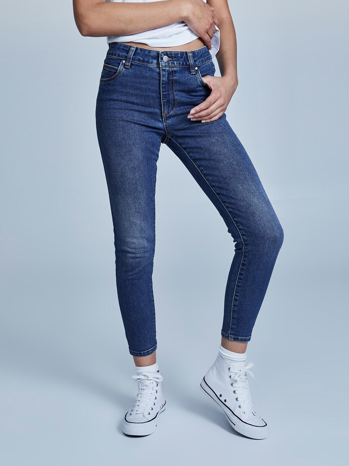 Mid Rise Cropped Skinny Jean - Trinity Blue