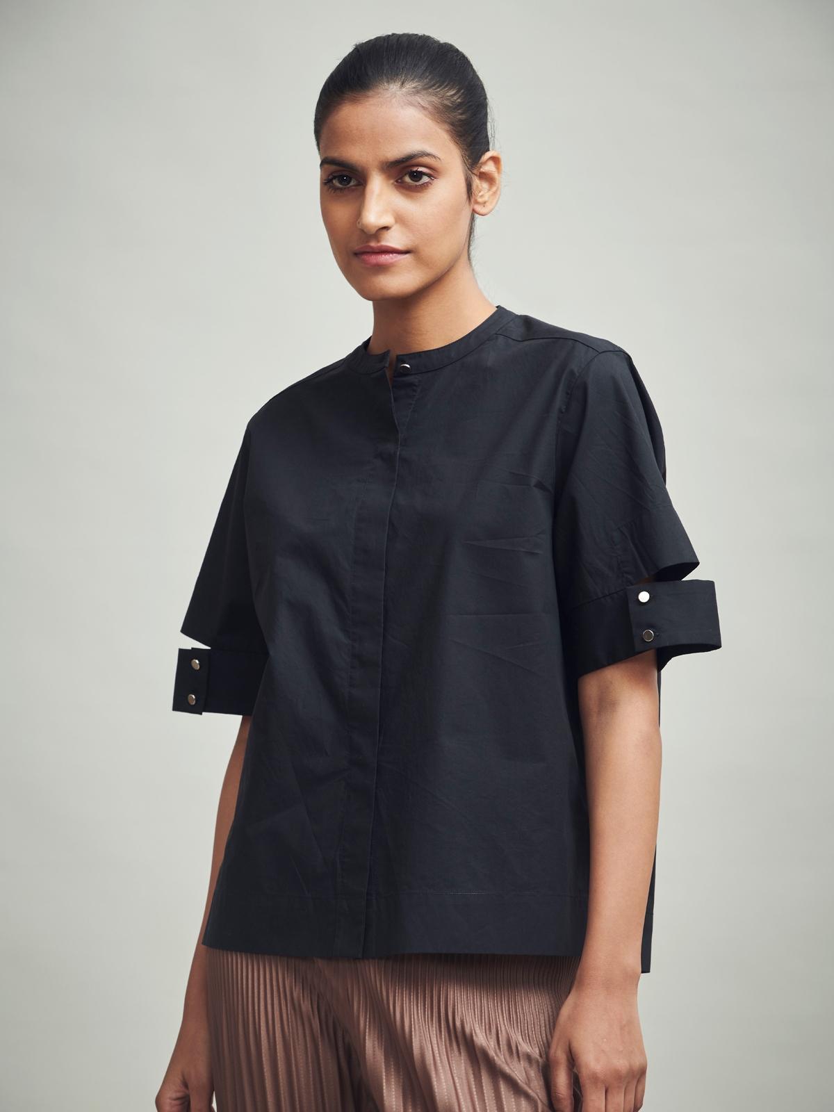 Detached Cuff Shirt - Black