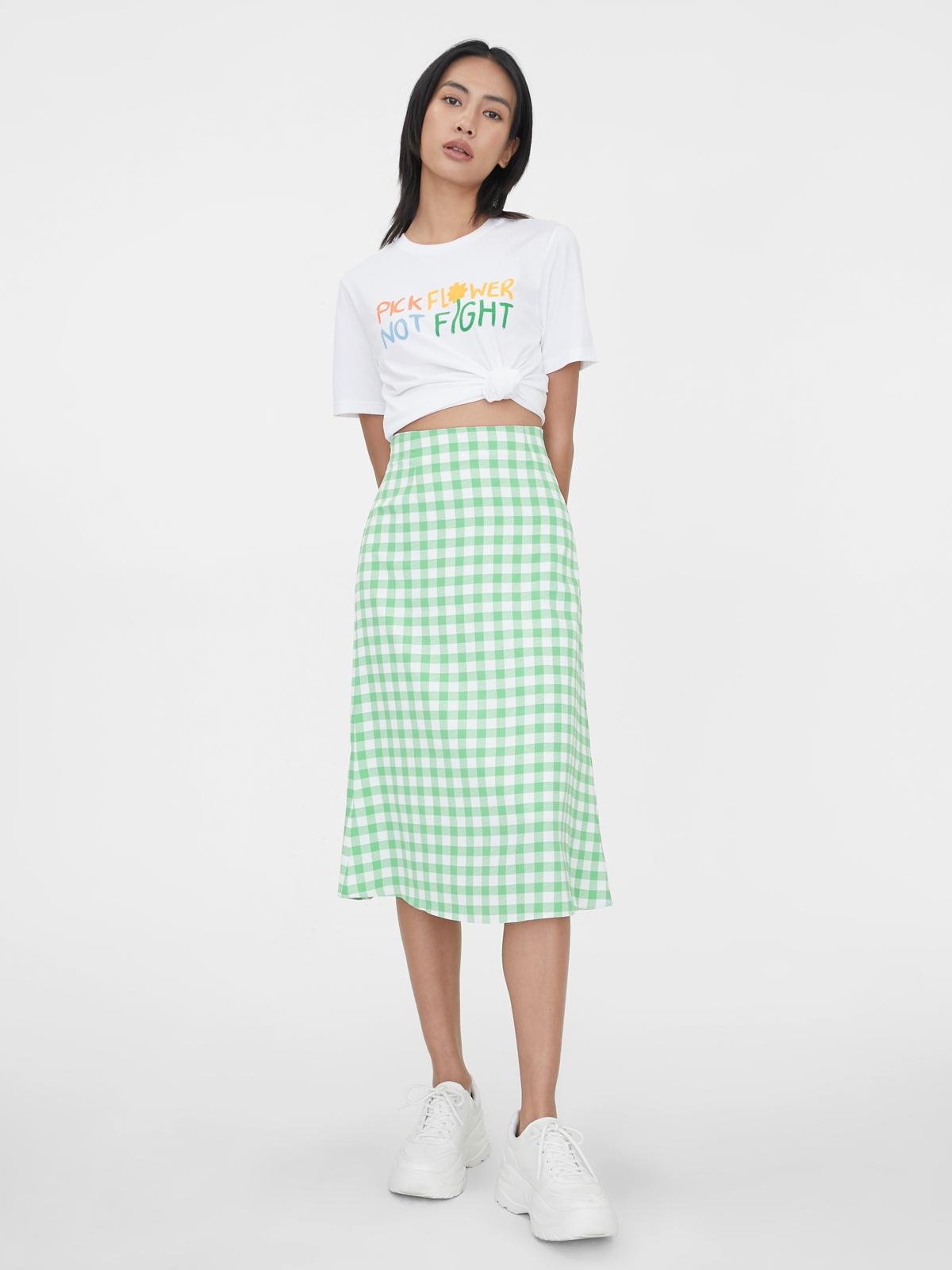 Sustainable Cotton Pick Flower Not Fight Graphic Tee - White