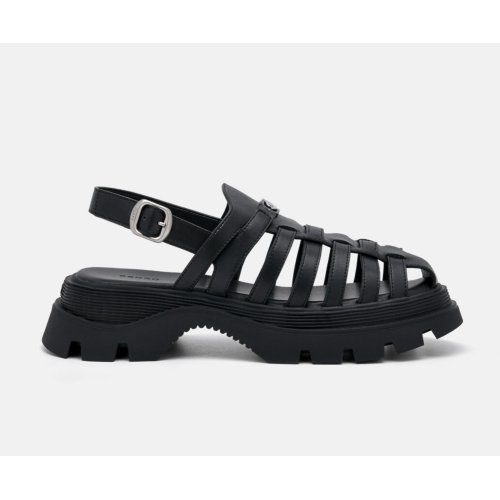  Slingback Caged Sandals - Black 