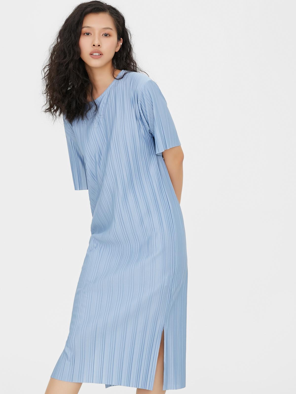 3.3 Field Trip x Pleated Long Dress - Light Blue