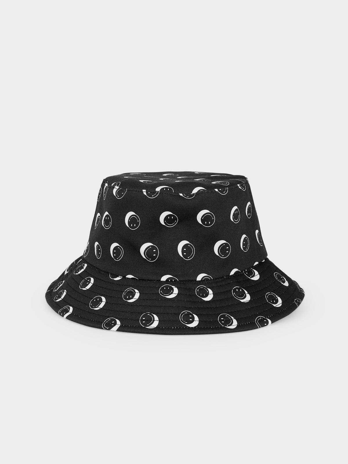 Pomelo X Smiley Smile Polka Dot Bucket Hat - Black