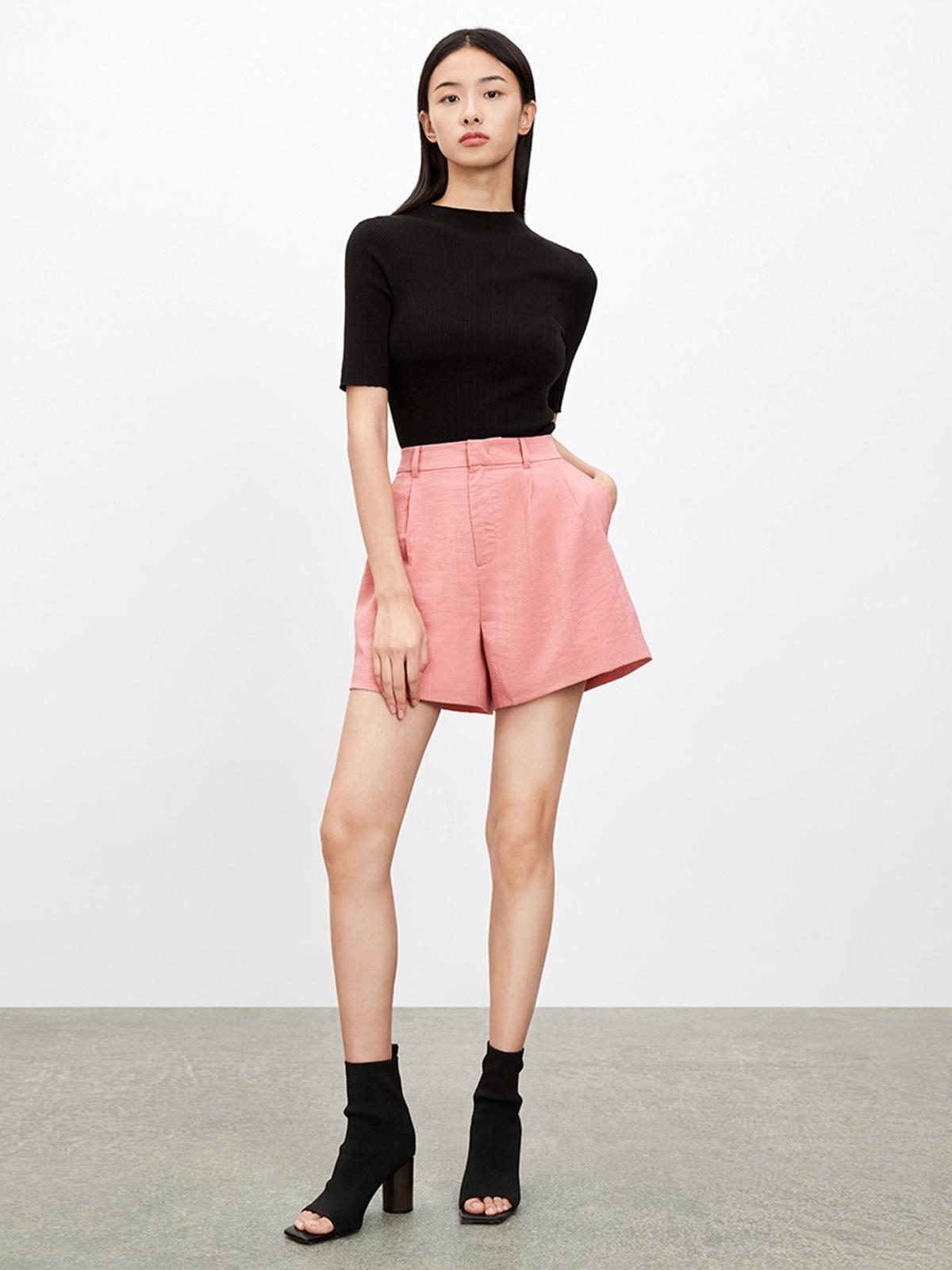 Wide Leg Short Pants - Lipstick Red