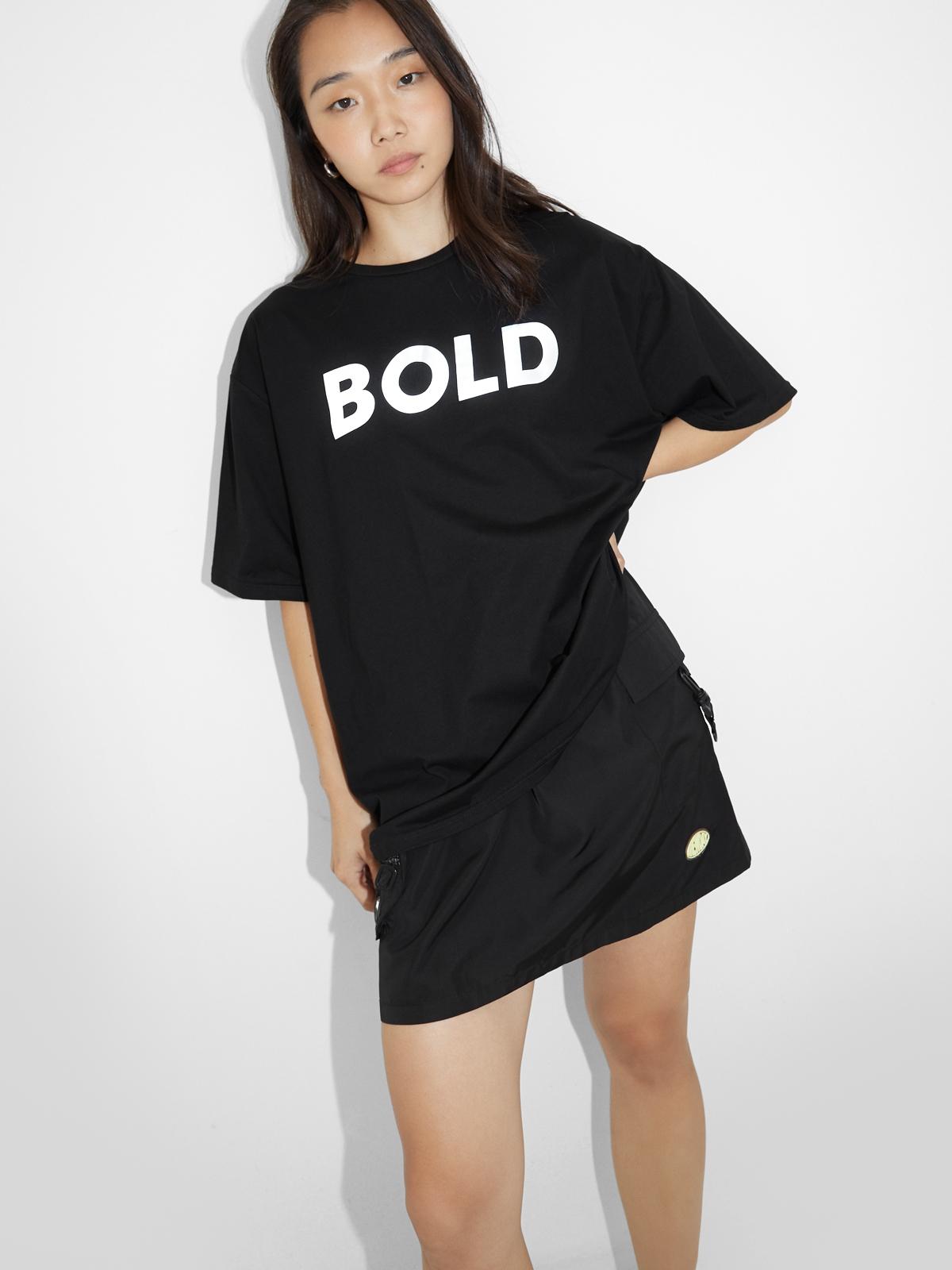 TikTok Bold Oversized Graphic Tee - Black