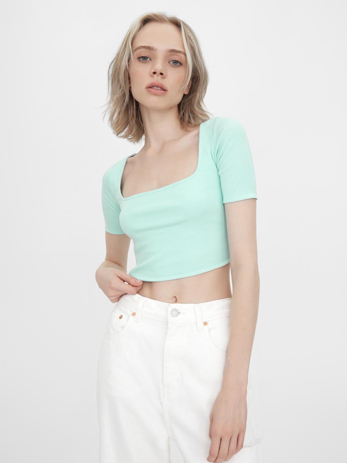 Sustainable Fitted Crop Tee - Mint