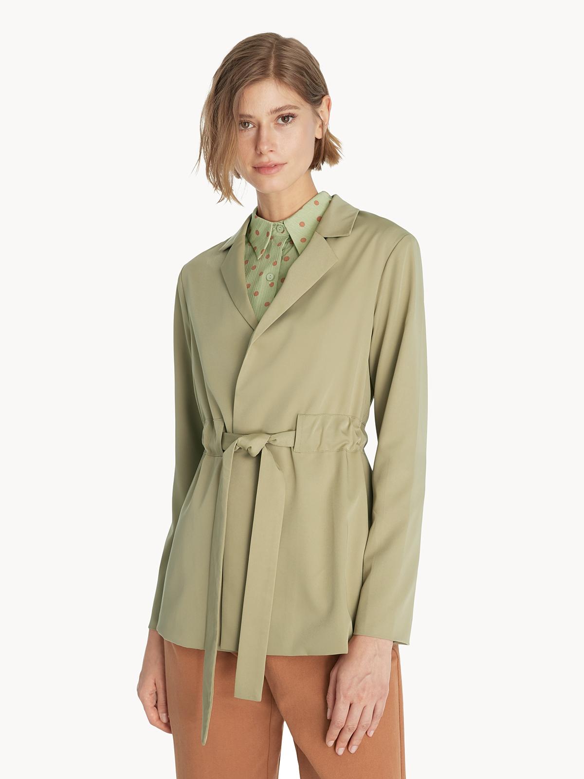 Loose Tie Waist Top - Green