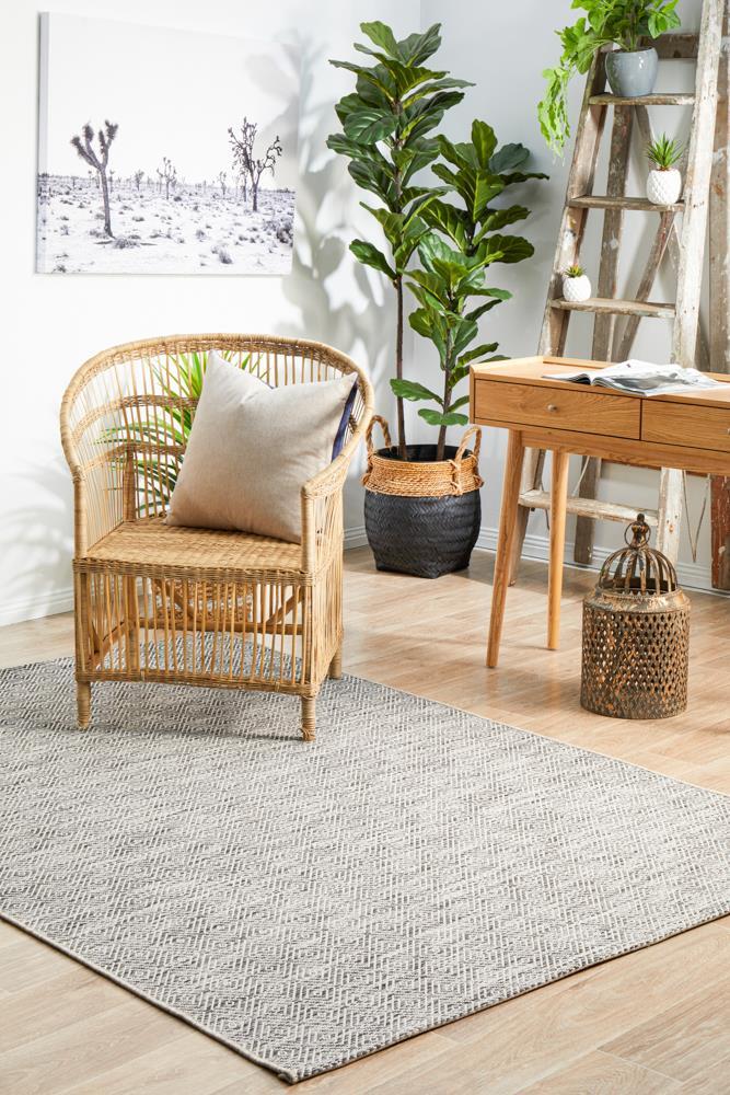 Terrace Clara Diamond Rug Grey - 400X300