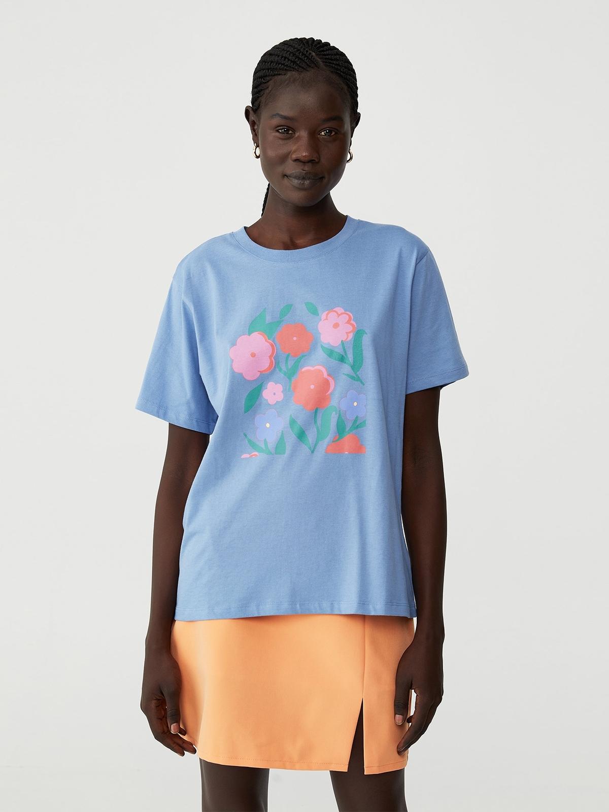 Regular Fit Graphic Tee - Blue