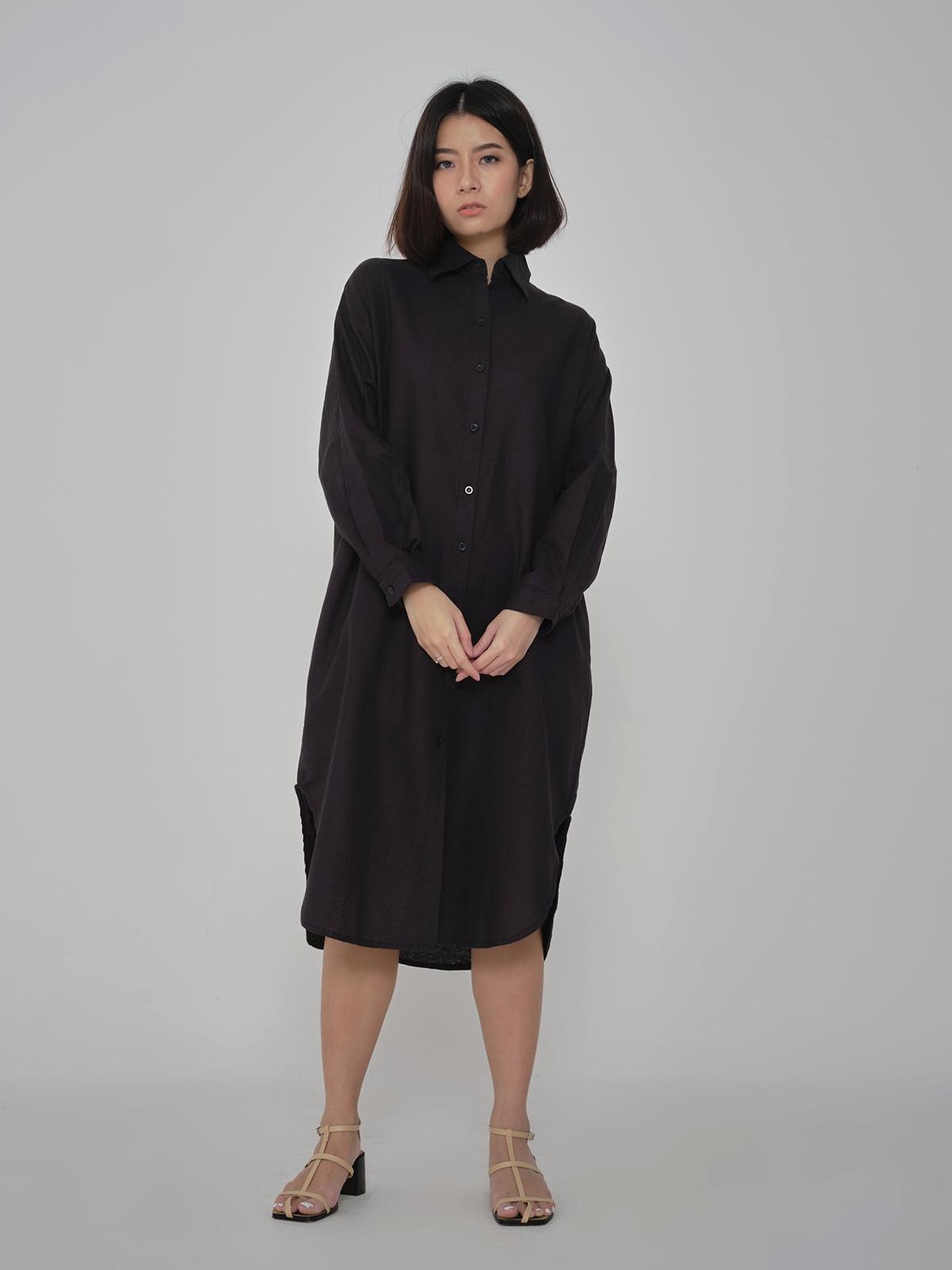 Orion Shirt Dress - Black