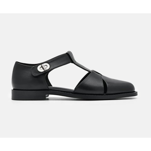  Leather Covered Sandals - Black 
