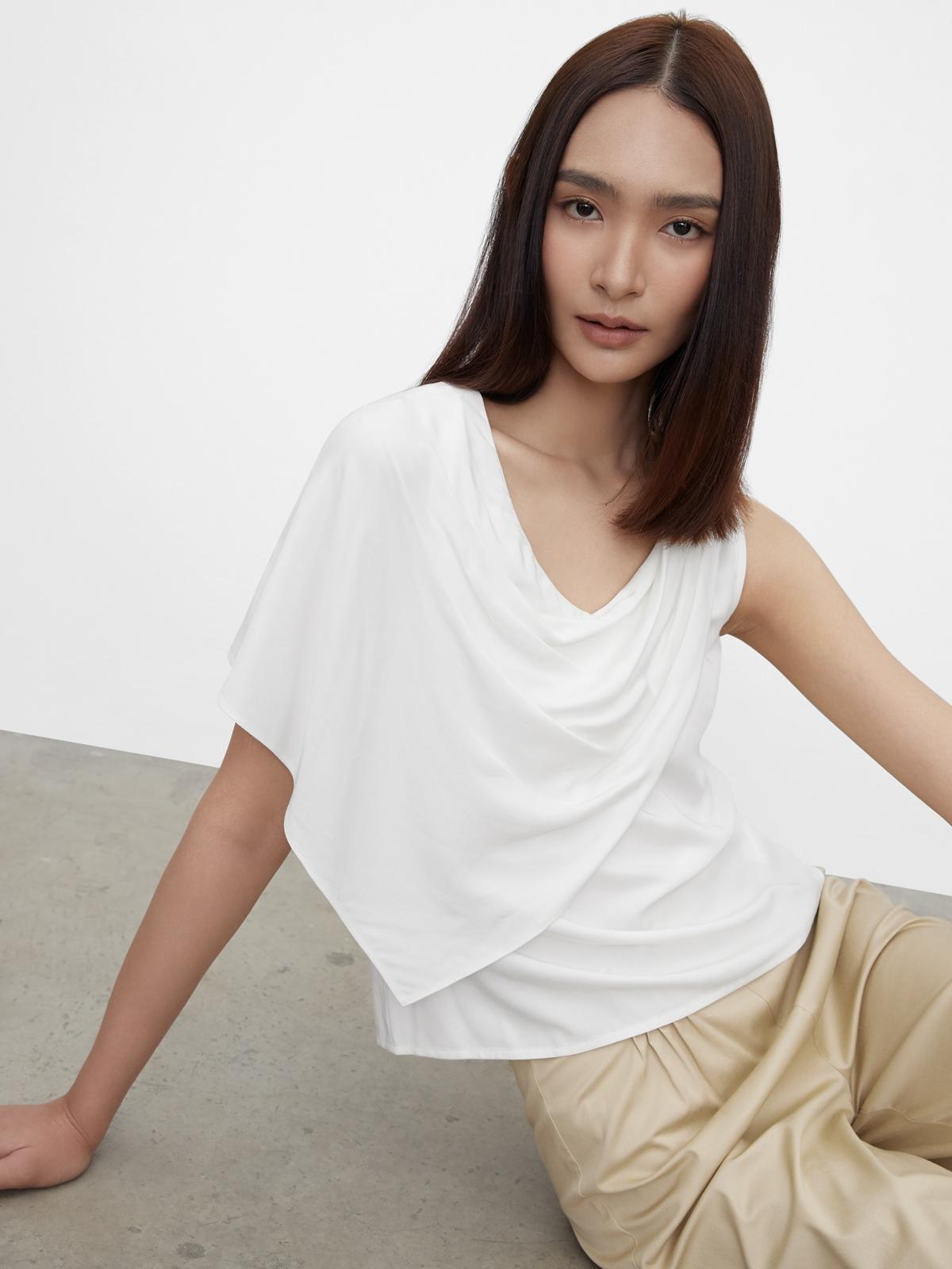 Sustainable Draped Effect Top - White