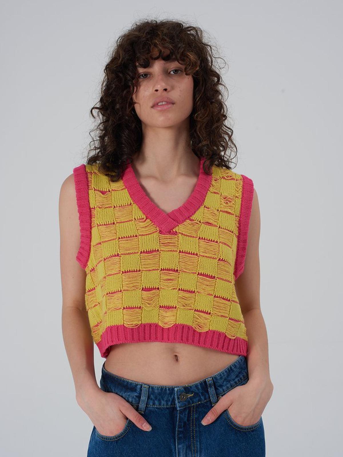 Bleacher Knit Top - Pink/Lime