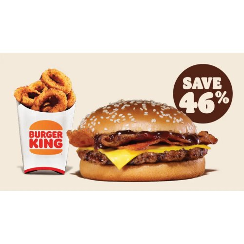 Savoury cravings, served. Get a BBQ Turkey Bacon Burger combo for just $6.