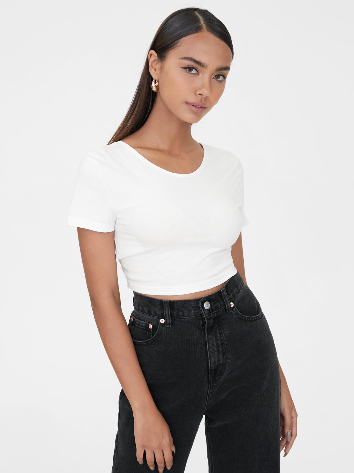 Sustainable Twisted Knot Crop Top - White