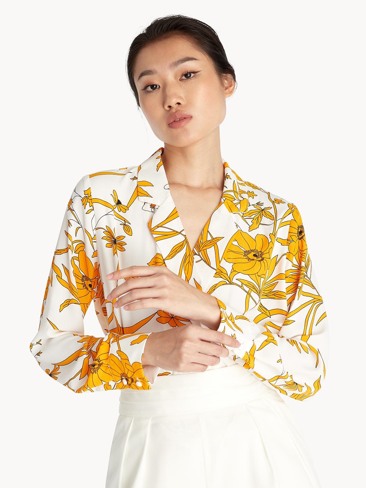 Floral Surplice Bodysuit - White