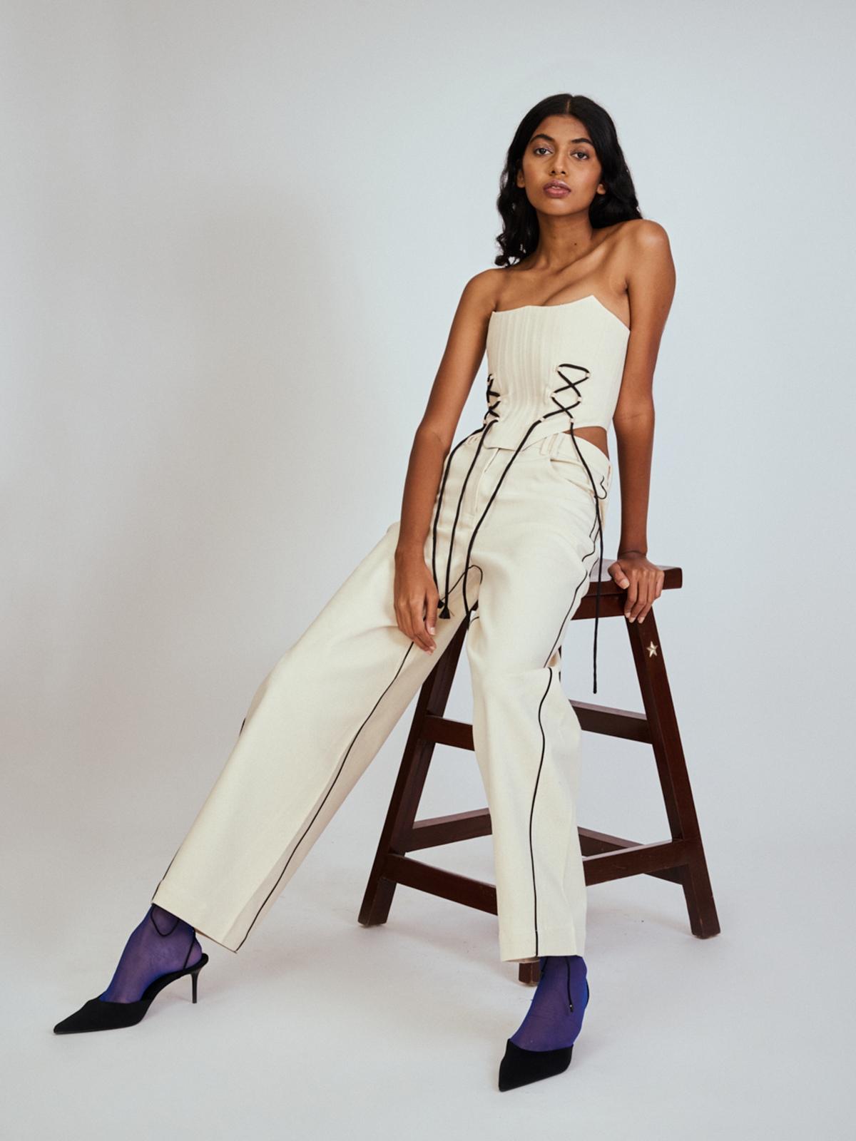 Side Seam Pants - Cream