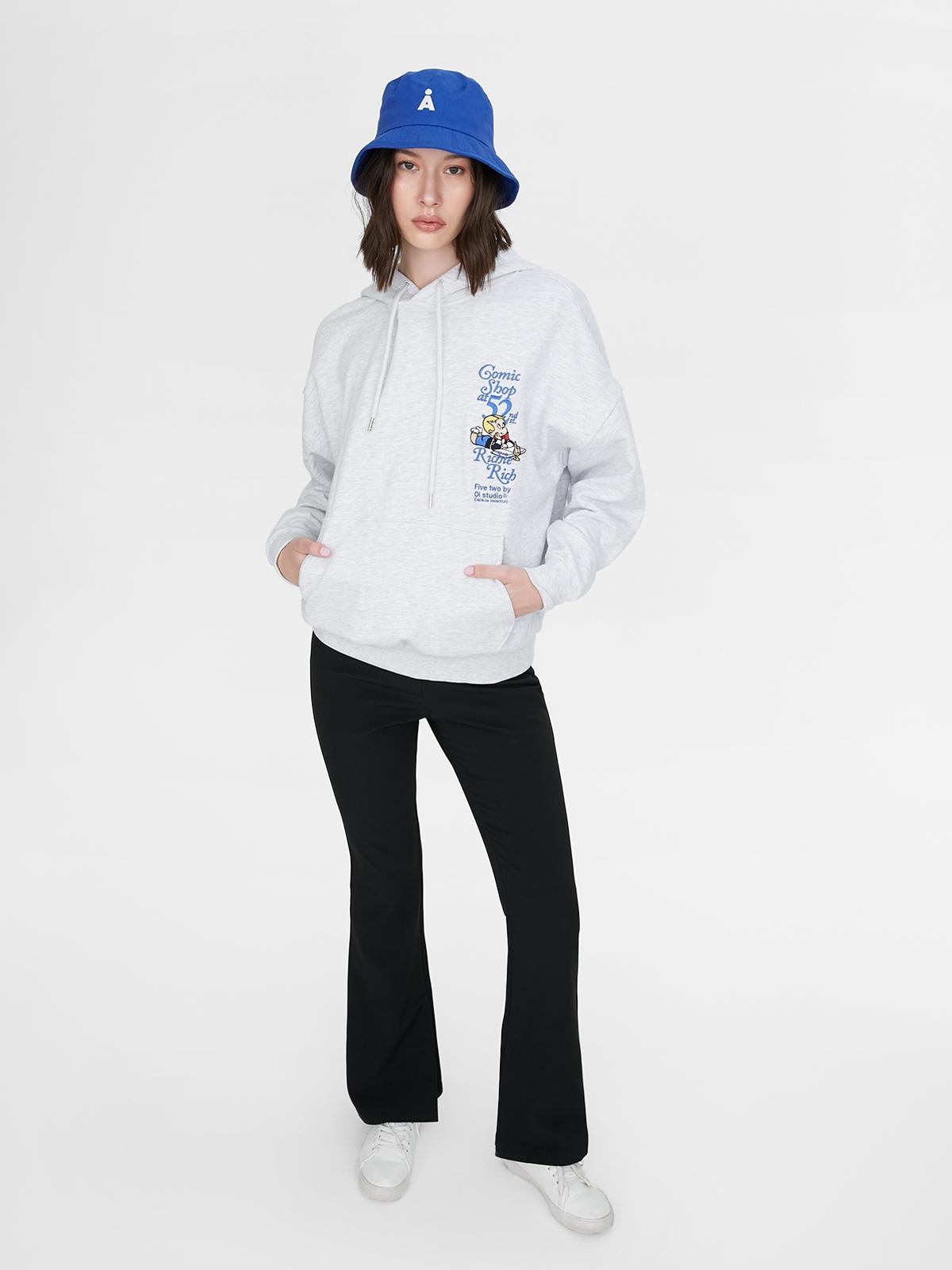 OIOI x RICHIE RICH EMBROIDERY HOODIE - Light Grey