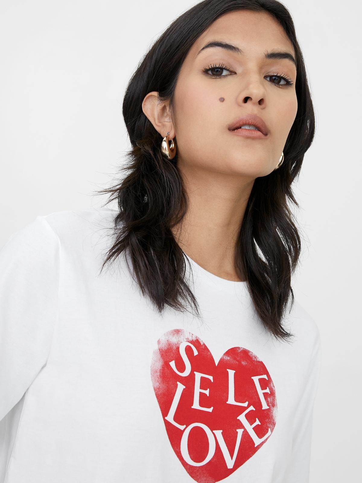 Sustainable Self Love Organic Graphic Tee - White