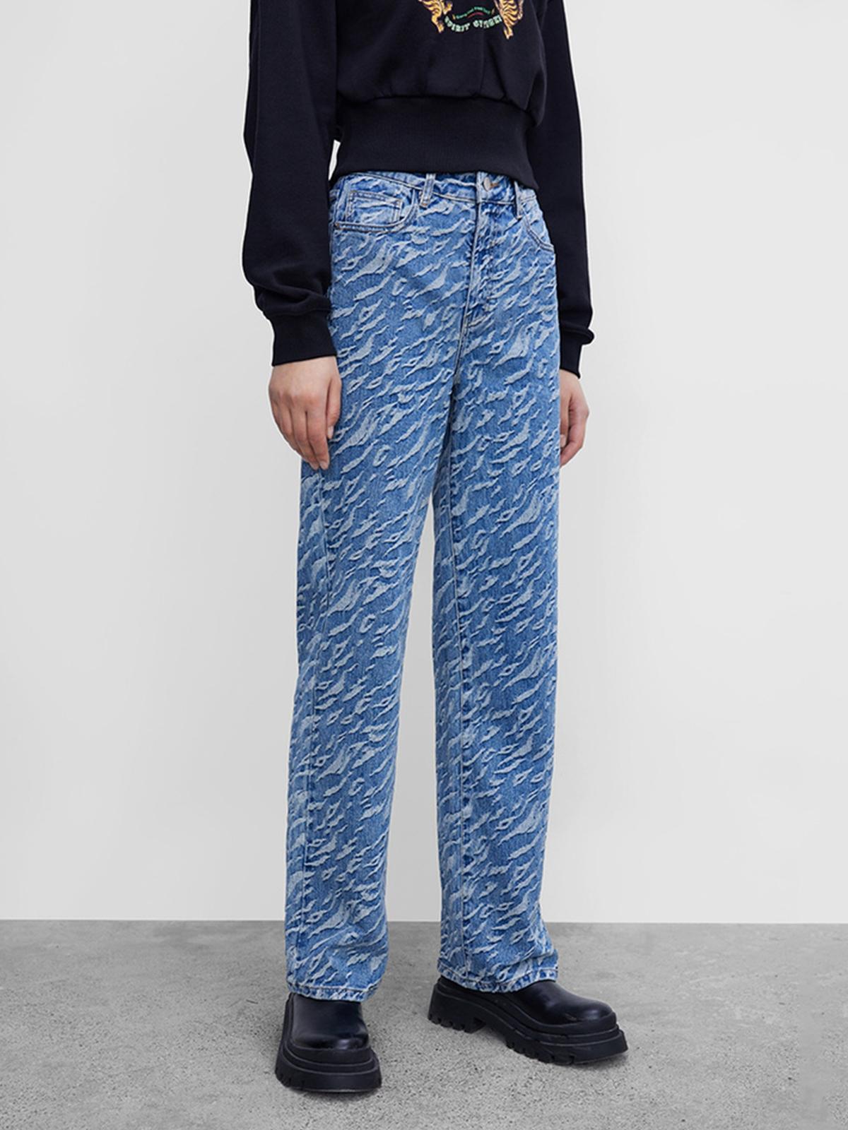 Jeans with Belt Loops - Blue