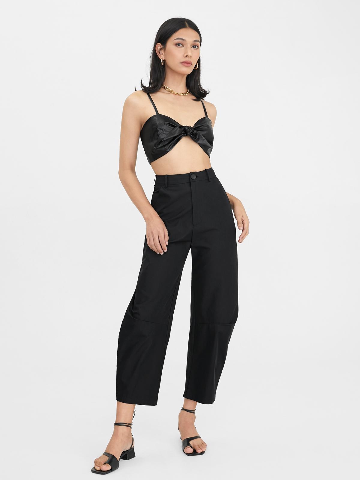 High Waist Slouchy Pants - Black