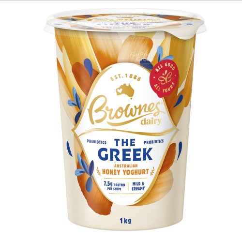 Brownes The Greek Yoghurt Honey Unsweetened (1kg)