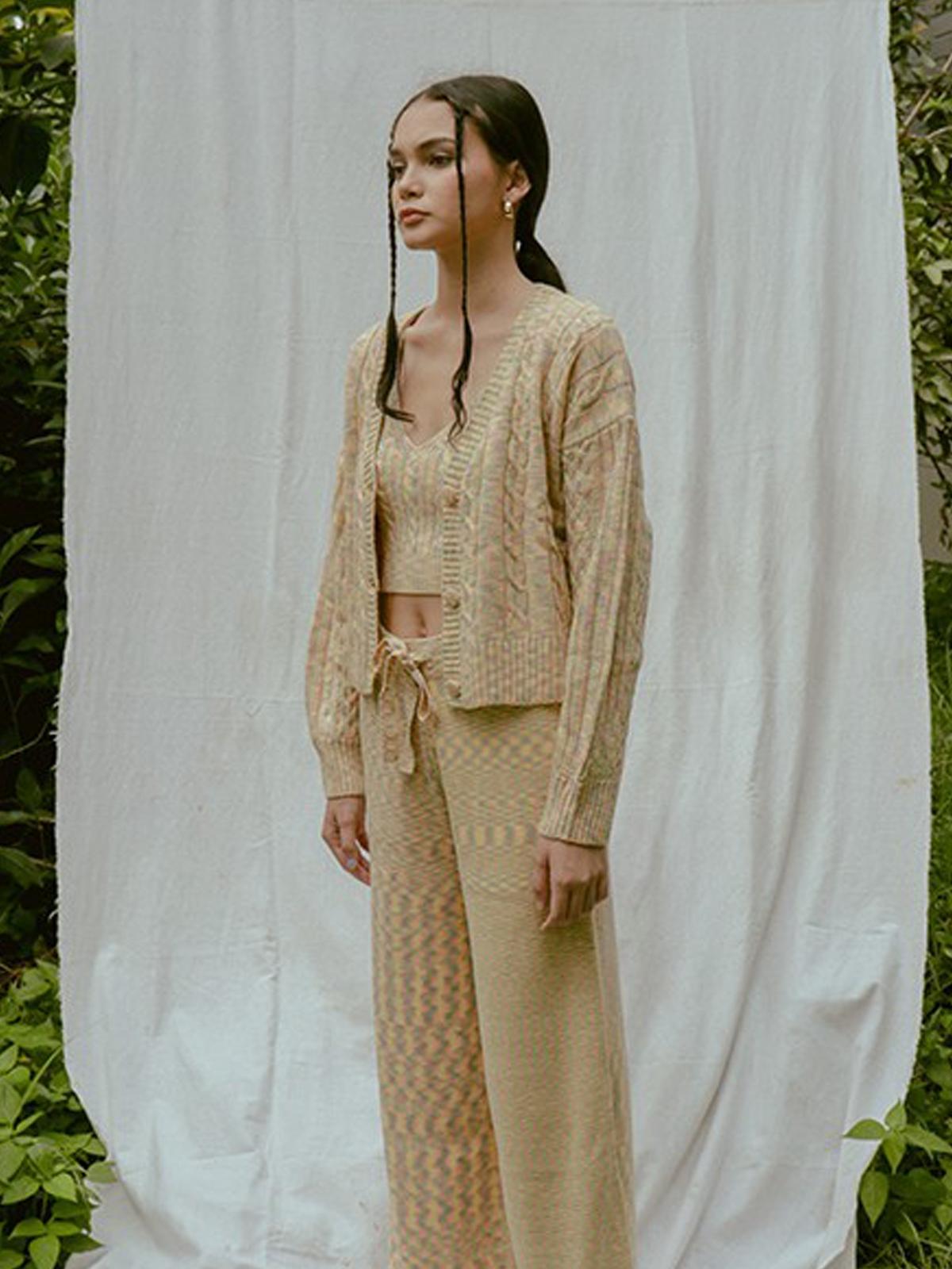 Faye Cable Knit Cardigan - Candy Yellow