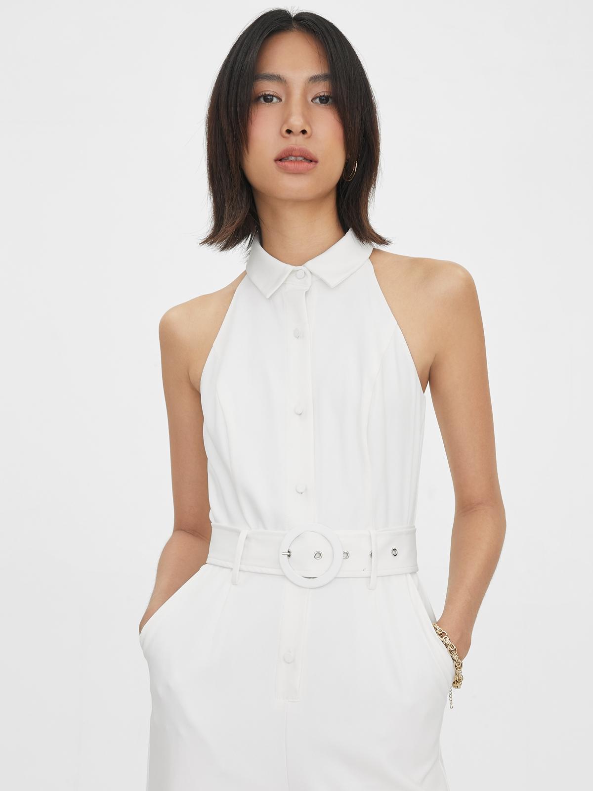 Sleeveless Utility Jumpsuit - White