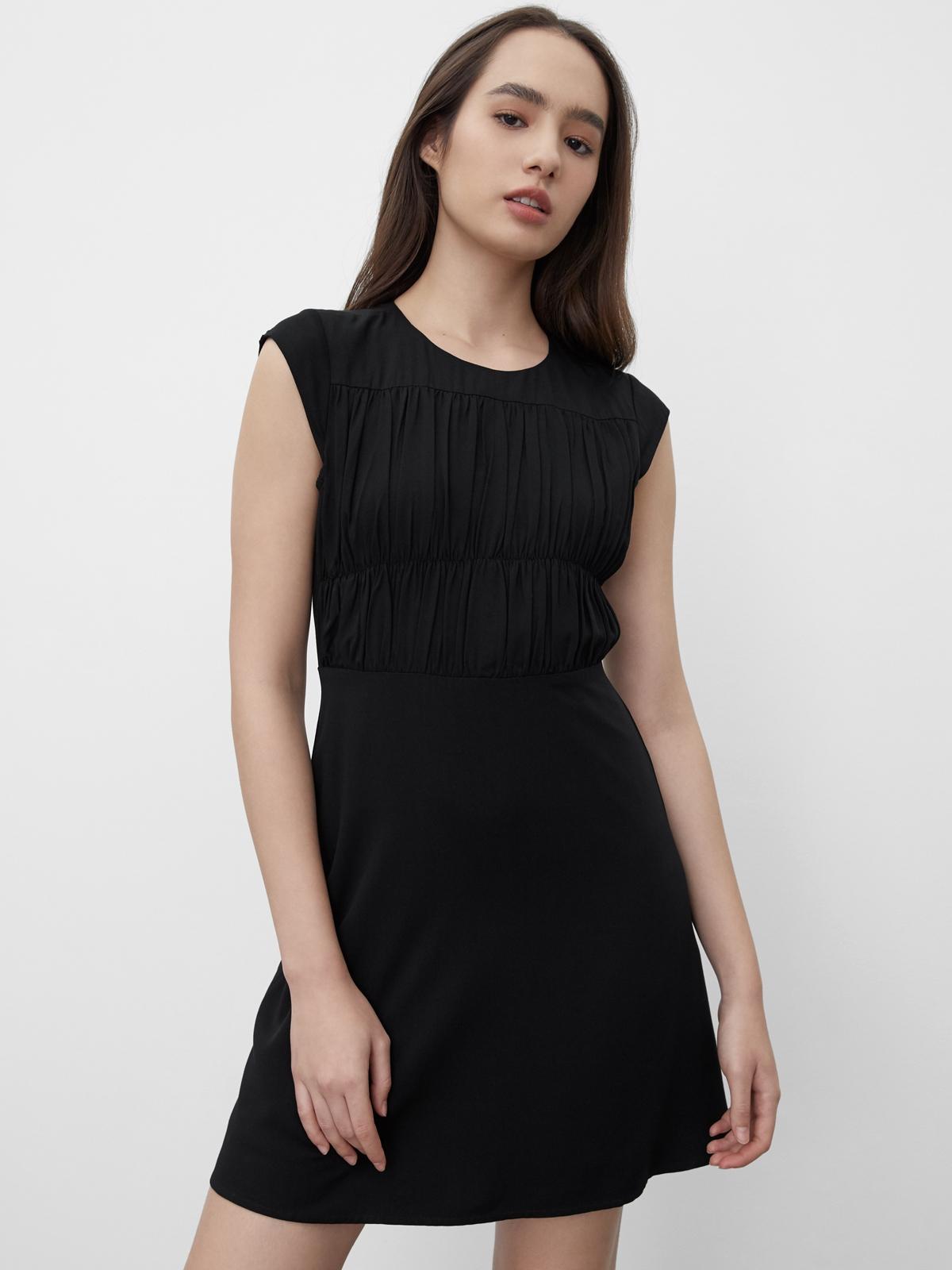 Sustainable Ruched Effect Dress - Black