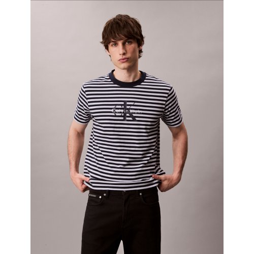 Monogram Logo Stripe Relaxed T-Shirt