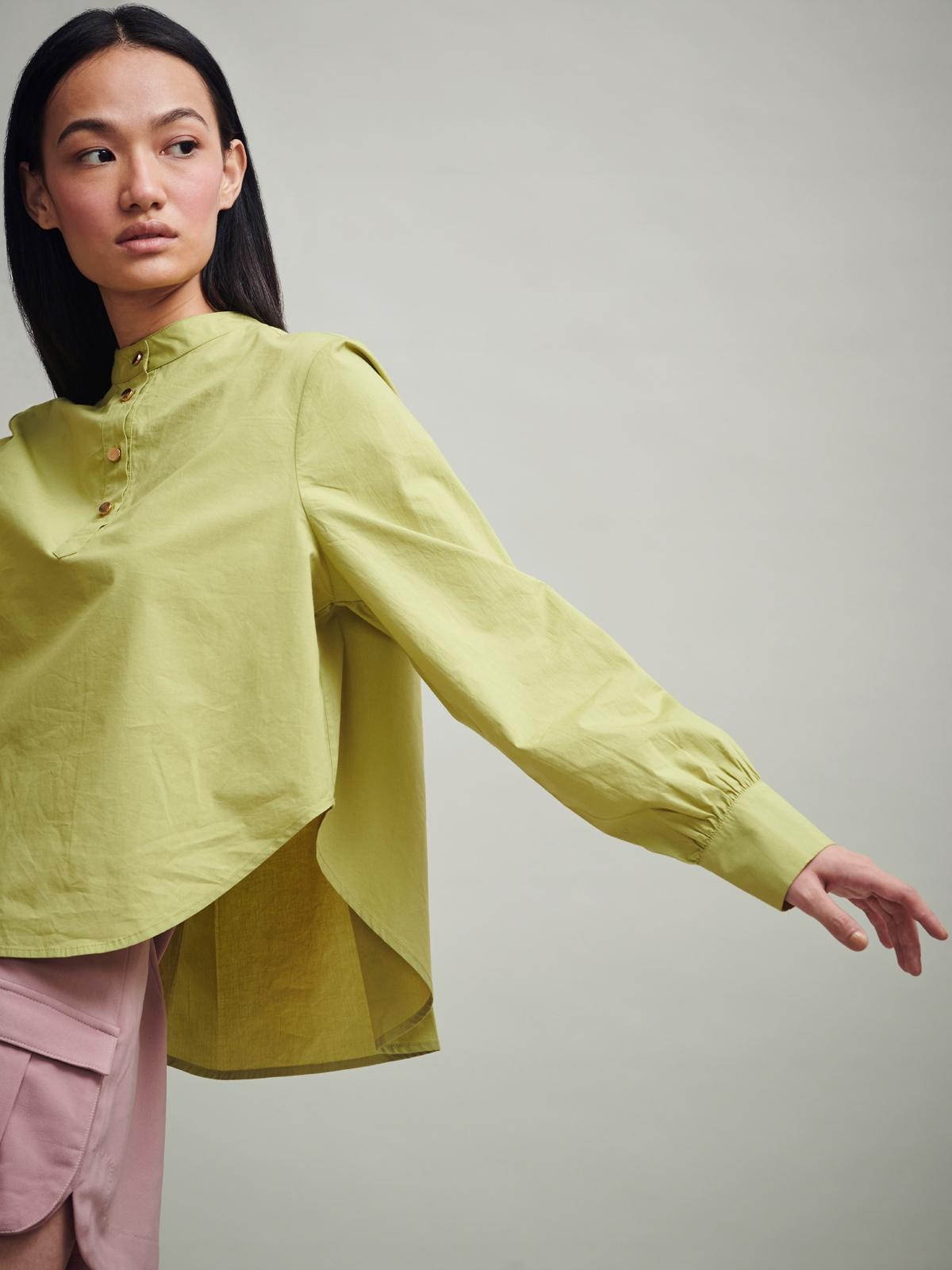 Curved Hem Shirt - Pistachio