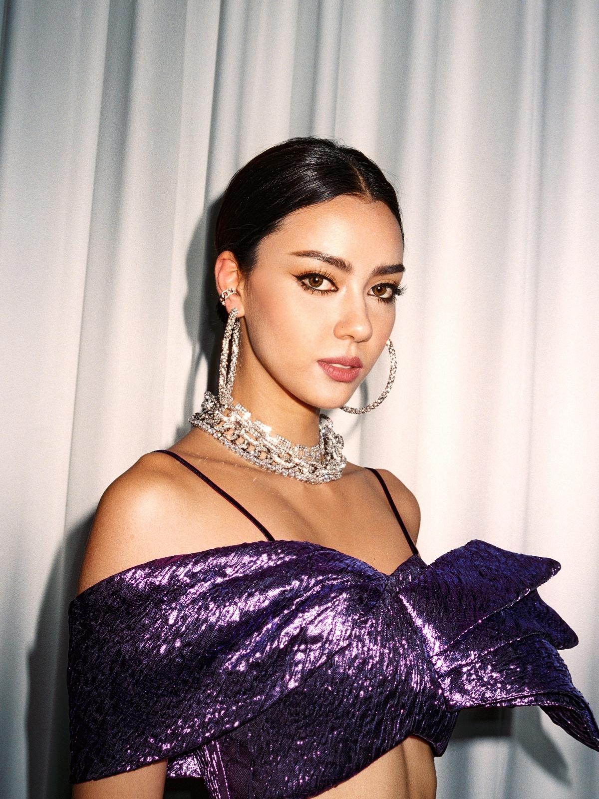 Milin x Pomelo High Shine Bustier Top - Purple