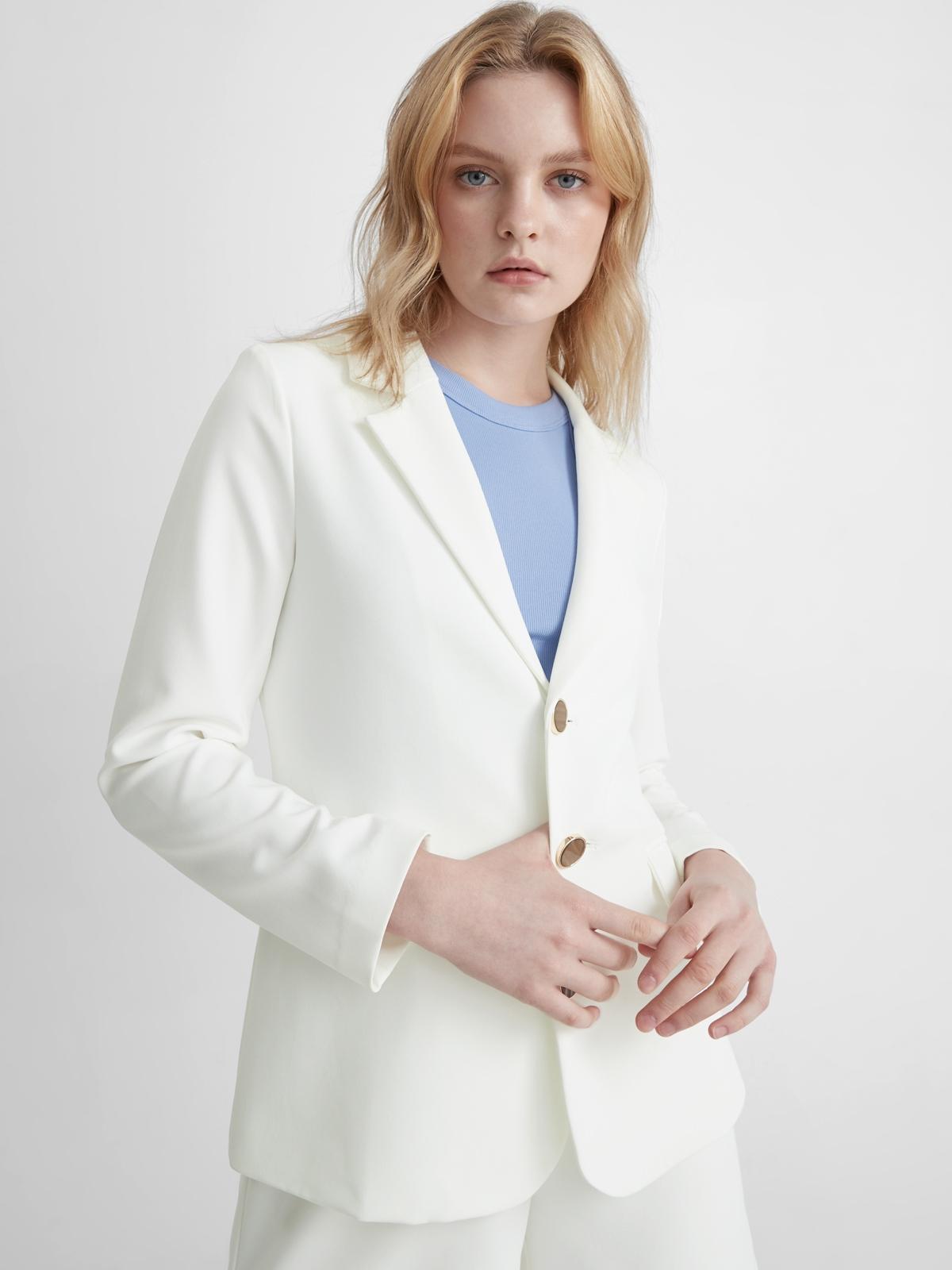 Loose Tied Open Back Blazer - White