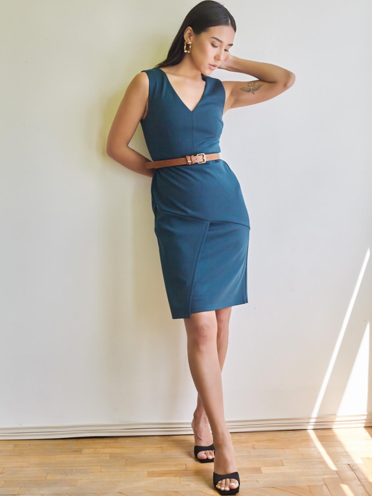 Asymetric Roma Dress - Green