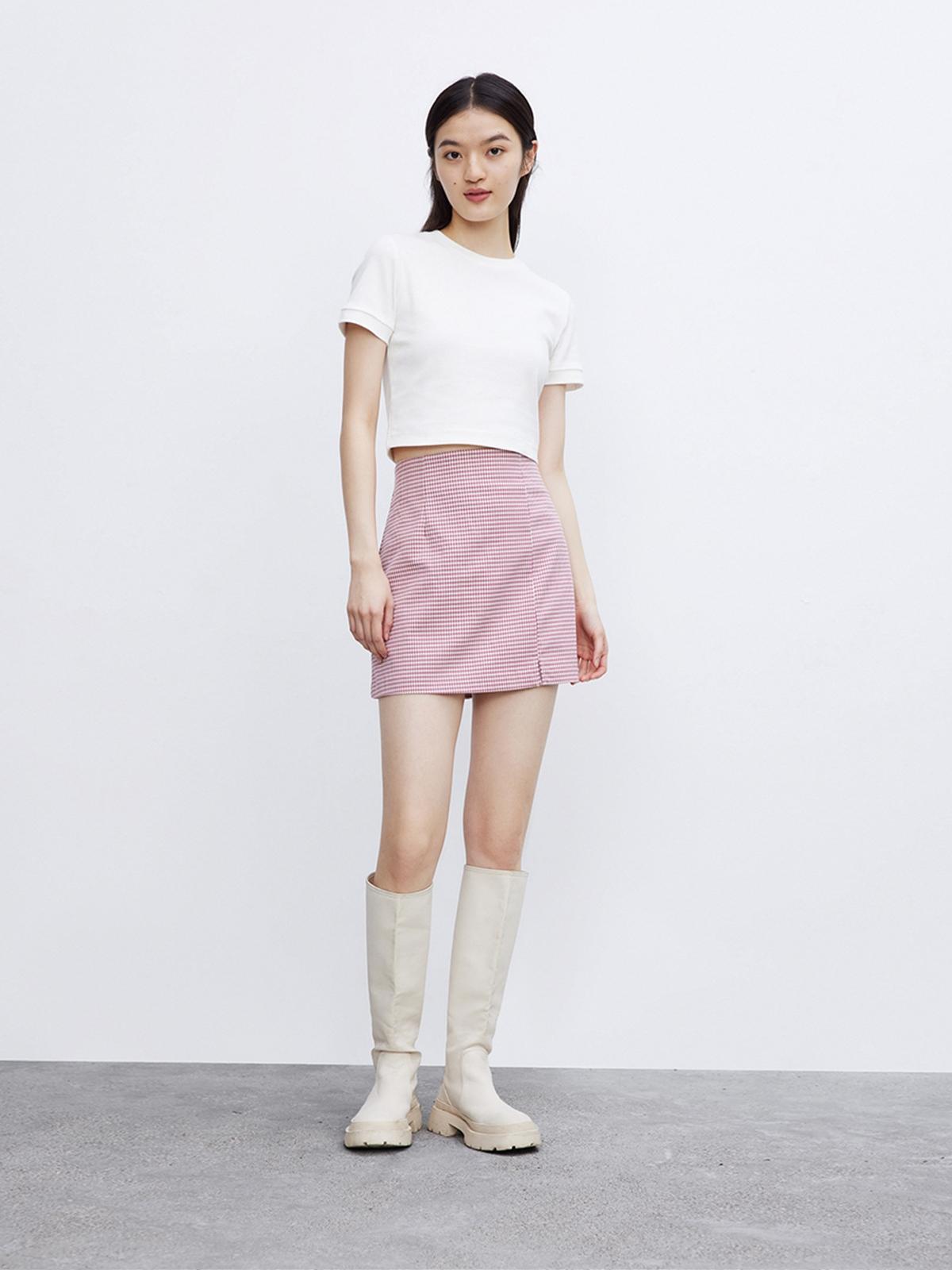 A-Line Mini Skirt - Dark Red