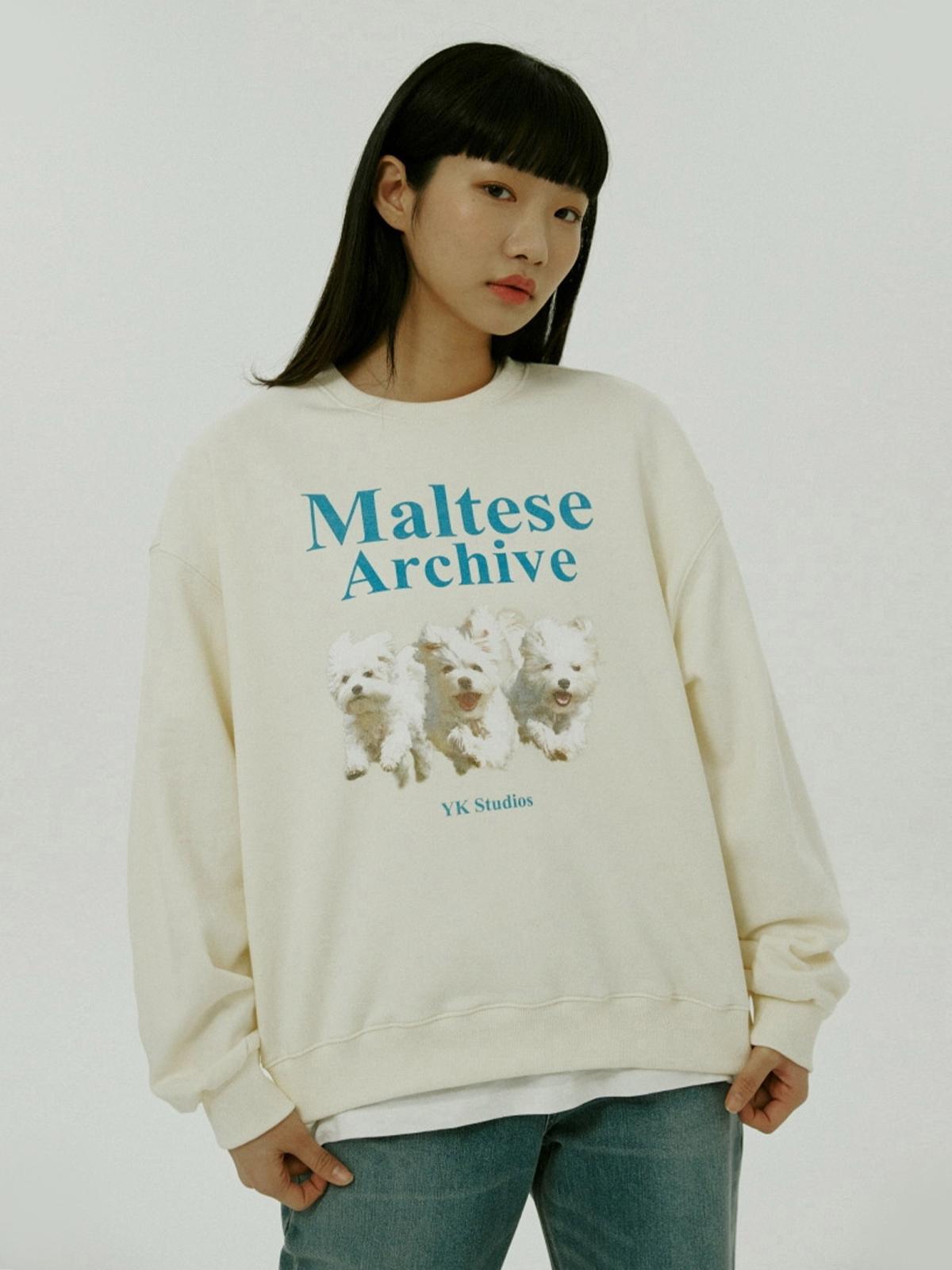 Waikei X Maltese Archive Sweatshirts Cerulean - Ivory