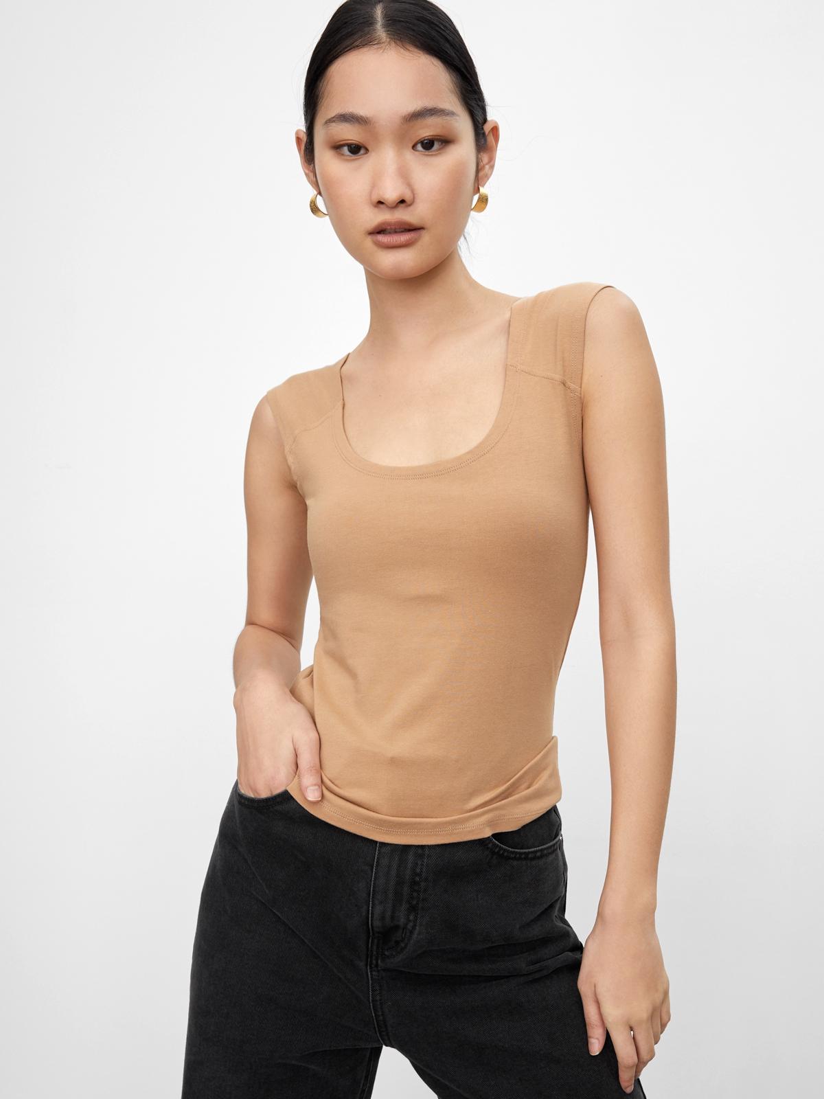 Sustainable Thick Strap Classic Tank Top - Brown