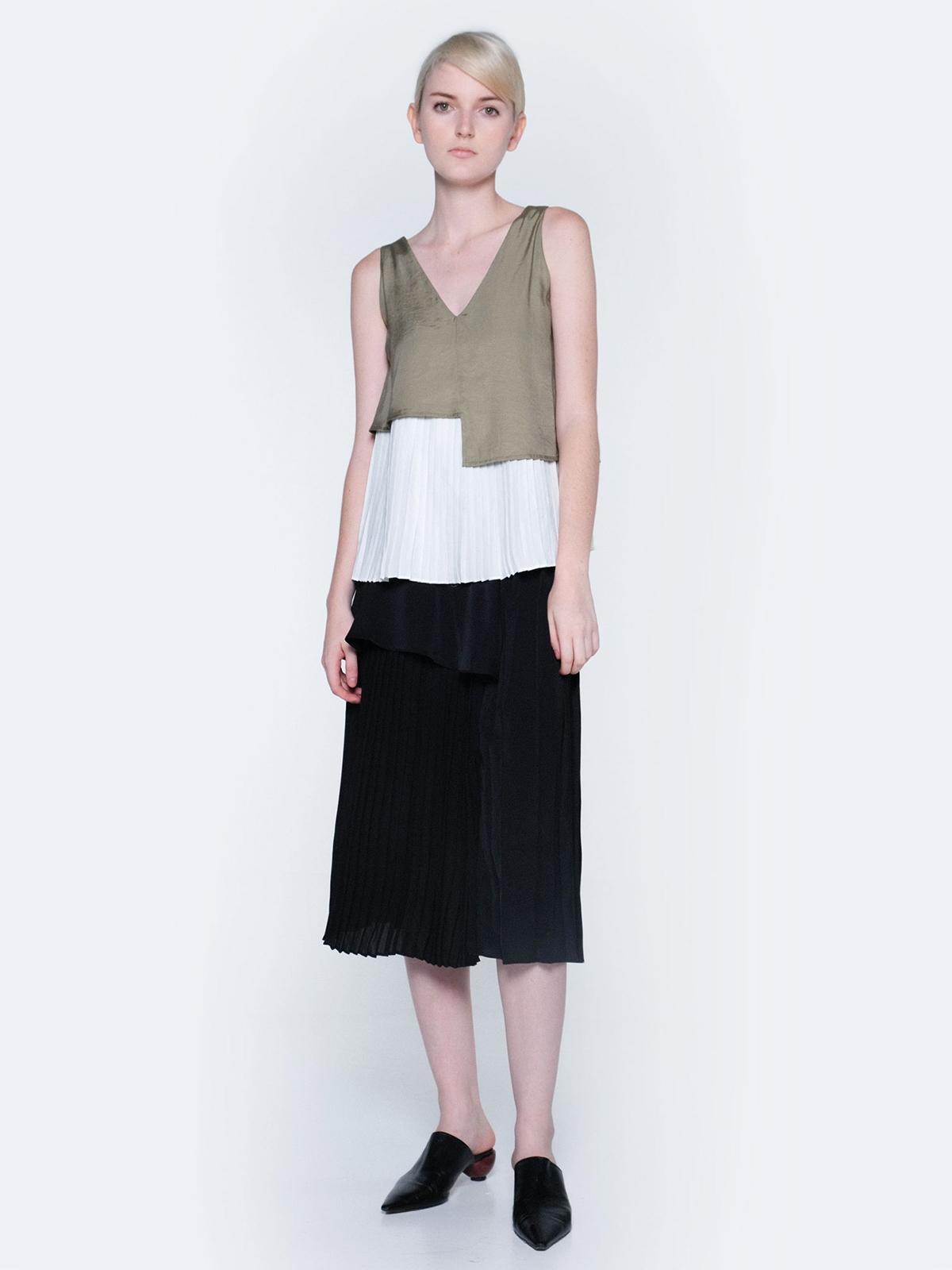 Michon-Layered Reversible Top - Moss