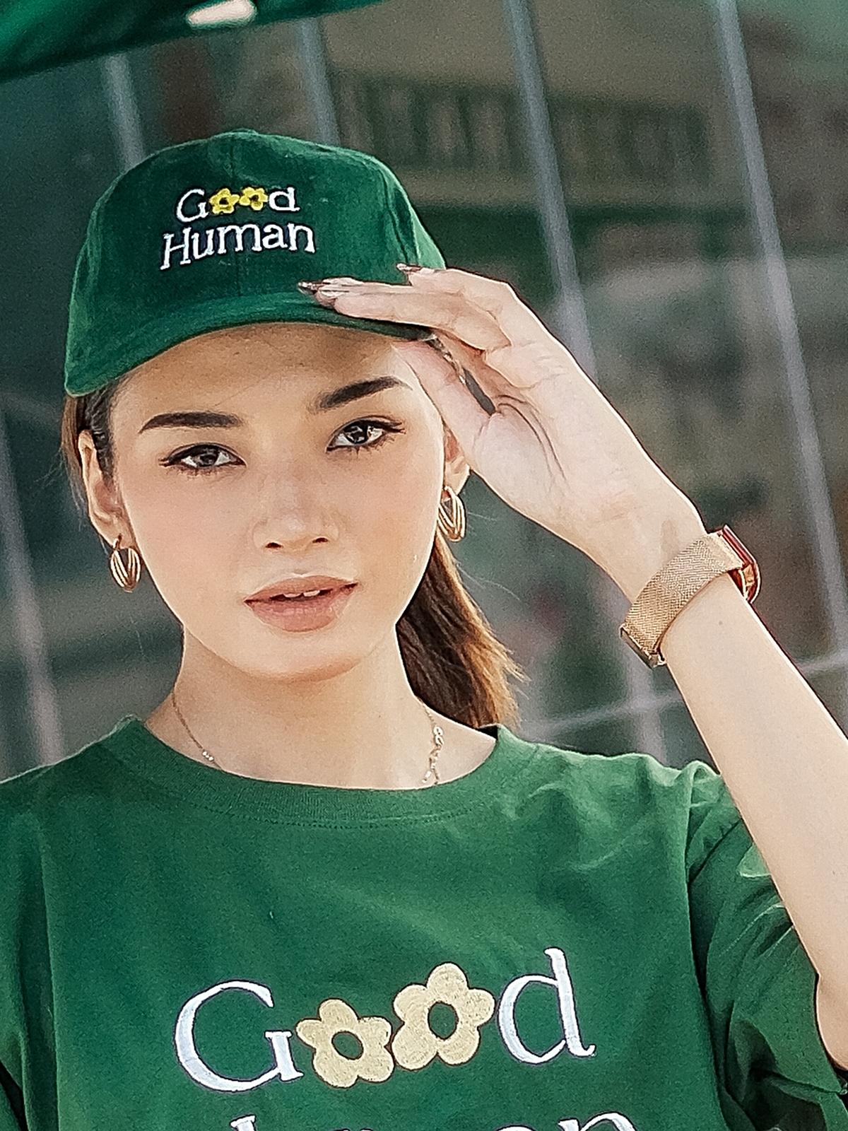 Good Human Embroidery Cap - Green