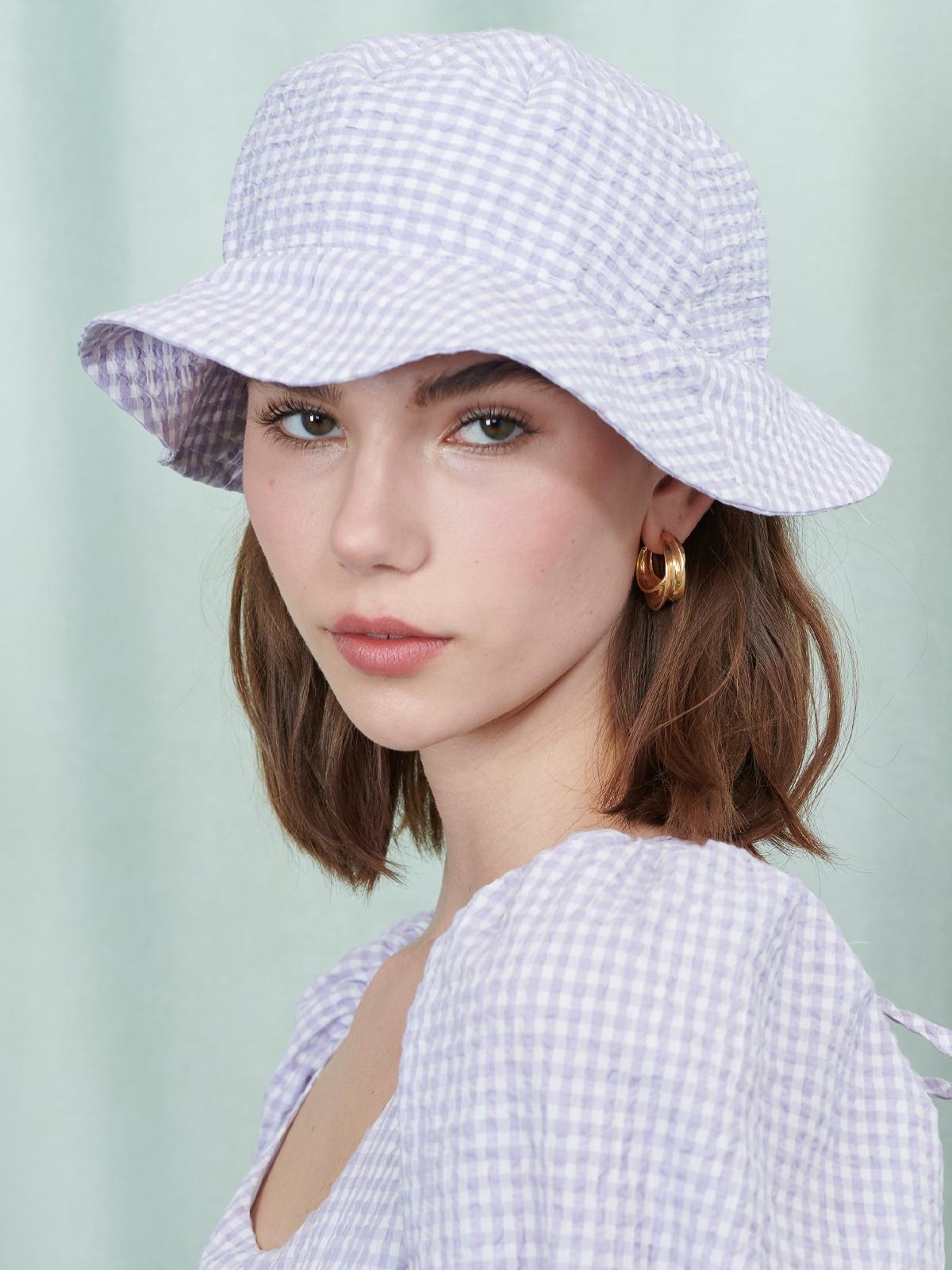 Cascade Check Bucket Hat - Lavender