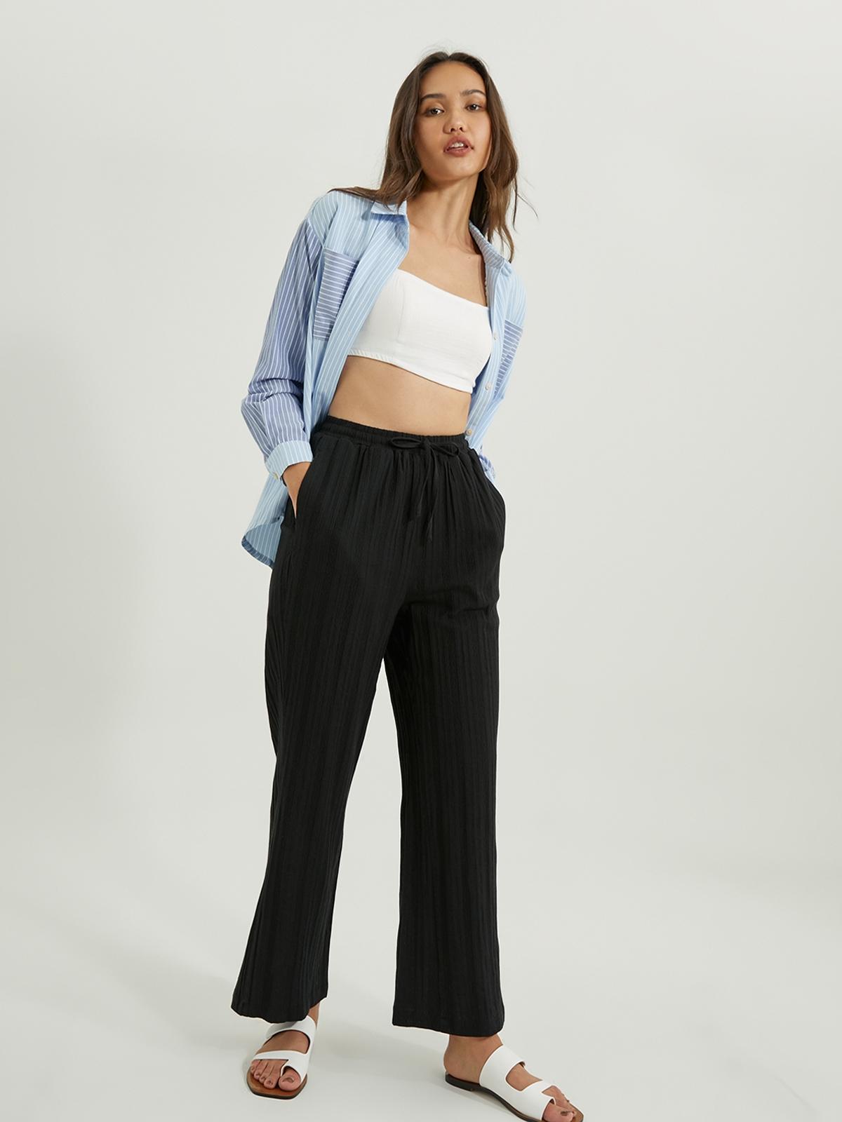 High Waisted Flare Pants - Black