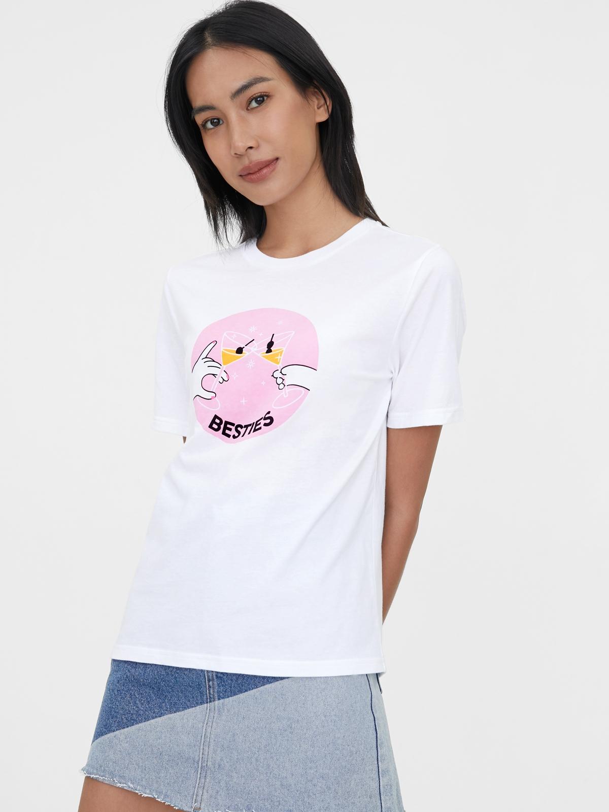 Sustainable Cotton Besties Graphic Tee - White